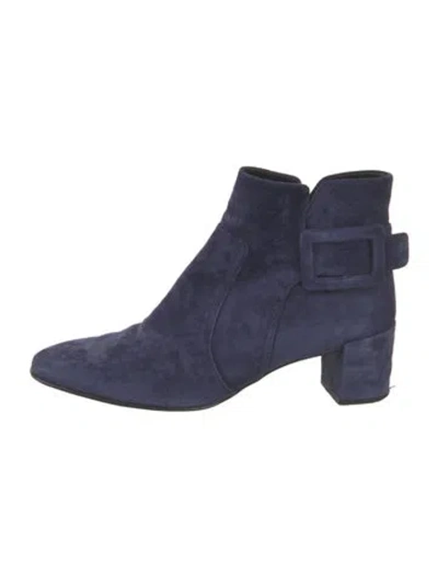 Pre-owned Roger Vivier Suede Boots In Blue