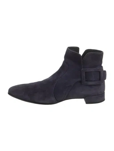 Pre-owned Roger Vivier Suede Boots In Blue