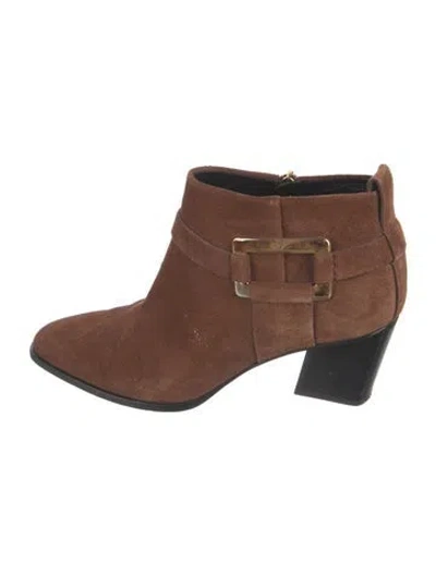 Pre-owned Roger Vivier Suede Boots In Brown