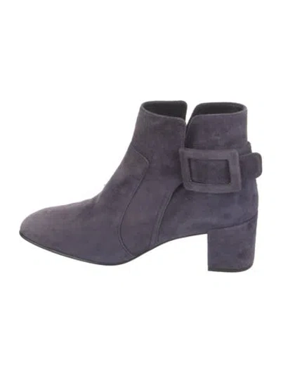 Pre-owned Roger Vivier Suede Boots In Purple