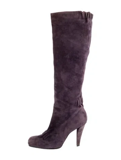 Pre-owned Roger Vivier Suede Boots In Purple