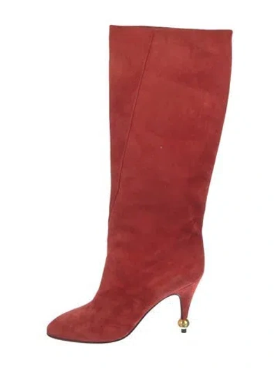 Pre-owned Roger Vivier Suede Boots In Red