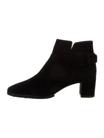 Pre-owned Roger Vivier Suede Chelsea Boots In Black