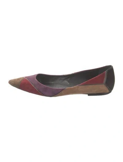 Pre-owned Roger Vivier Suede Colorblock Pattern Flats In Multi