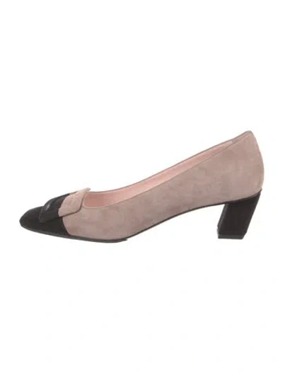 Pre-owned Roger Vivier Suede Colorblock Pattern Pumps In Multi