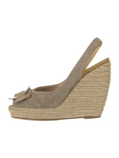 Pre-owned Roger Vivier Suede Colorblock Pattern Slingback Pumps In Neutral