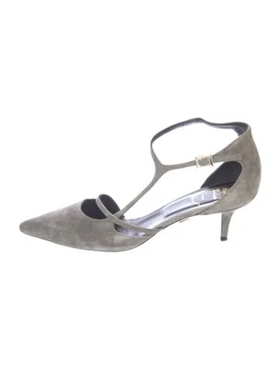 Pre-owned Roger Vivier Suede D'orsay Pumps In Gray