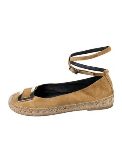 Pre-owned Roger Vivier Suede Espadrilles In Neutral