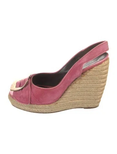 Pre-owned Roger Vivier Suede Espadrilles In Red
