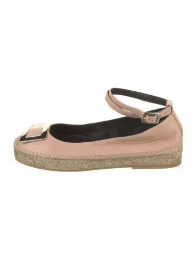 Pre-owned Roger Vivier Suede Espadrilles W/ Tags In Pink