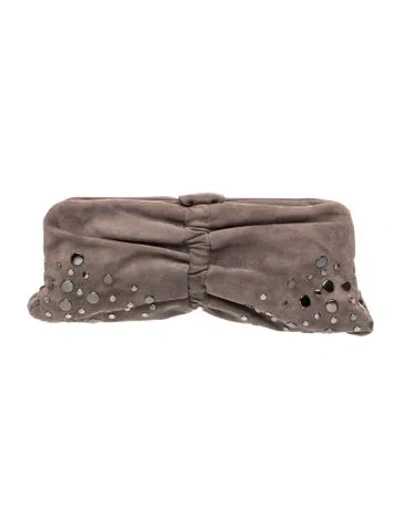 Pre-owned Roger Vivier Suede Evening Bag In Gray