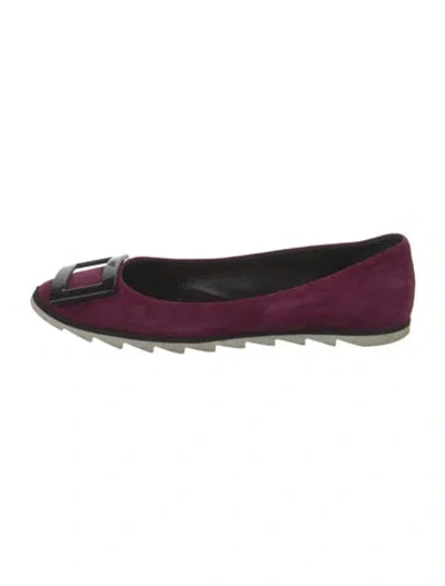 Pre-owned Roger Vivier Suede Flats In Purple