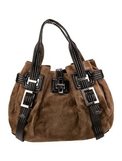 Pre-owned Roger Vivier Suede Hobo In Brown