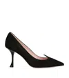 Roger Vivier I Love Vivier Heart-shaped Suede Pumps In Black