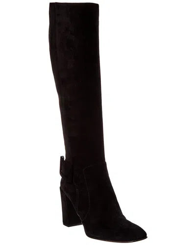 Roger Vivier Suede Knee-high Boot In Black