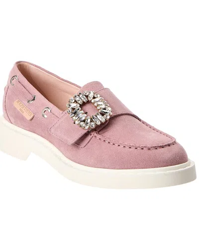 Roger Vivier Suede Loafer In Pink