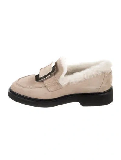 Pre-owned Roger Vivier Suede Loafer Sneakers In Neutrals