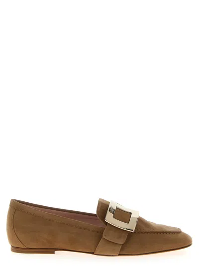Roger Vivier Suede Loafer In Tan