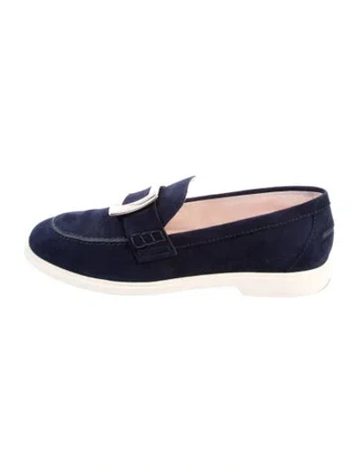 Pre-owned Roger Vivier Suede Loafers In Black