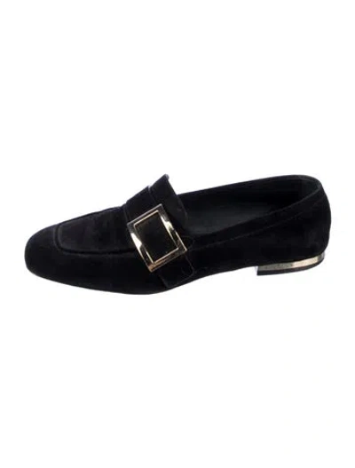 Pre-owned Roger Vivier Suede Loafers In Black