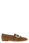 Roger Vivier Buckle Suede Finish Loafers In Brown