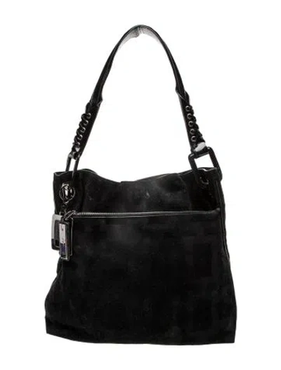 Pre-owned Roger Vivier Suede Messenger Bag In Black