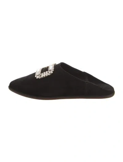 Pre-owned Roger Vivier Suede Mules In Black