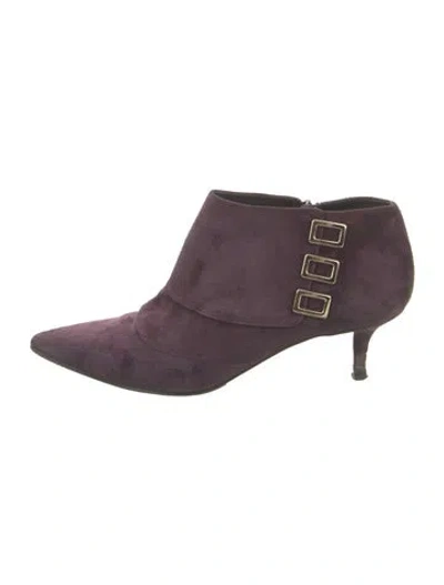 Pre-owned Roger Vivier Suede Mules In Purple