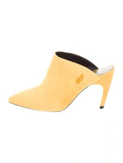 Pre-owned Roger Vivier Suede Mules In Yellow