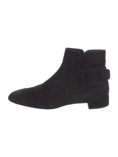 Pre-owned Roger Vivier Suede Oxfords In Black