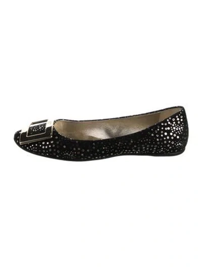 Pre-owned Roger Vivier Suede Printed Ballet Flats In Multi