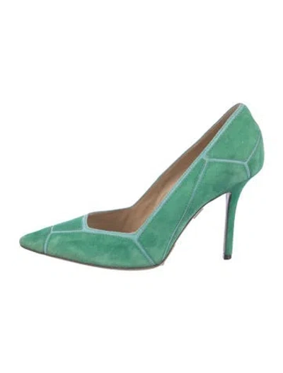 Pre-owned Roger Vivier Suede Pumps In Green