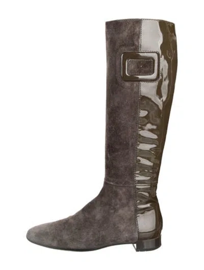 Pre-owned Roger Vivier Suede Riding Boots In Brown