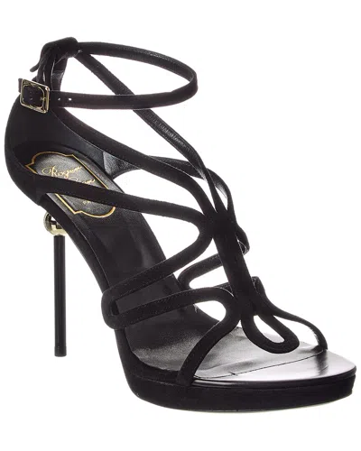 Roger Vivier Suede Sandal In Black