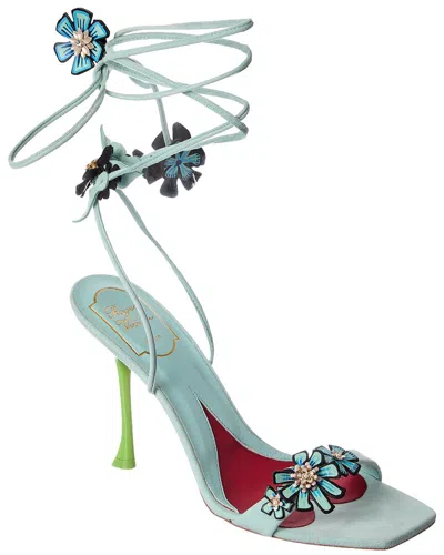 Roger Vivier Suede Sandal In Blue