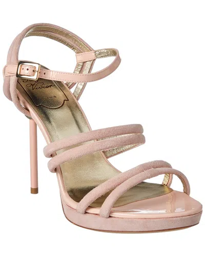 Roger Vivier Suede Sandal In Animal Print