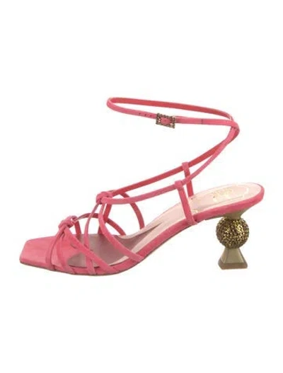 Pre-owned Roger Vivier Suede Sandals In Pink