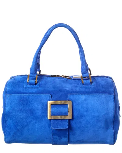 Roger Vivier Suede Satchel In Blue