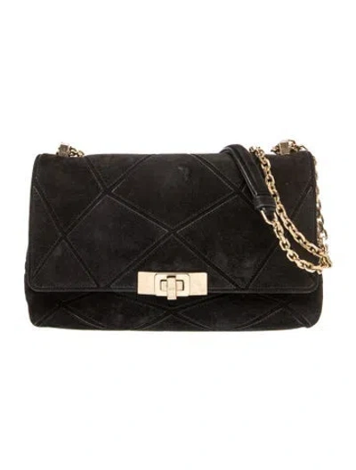 Pre-owned Roger Vivier Suede Shoulder Bag In Black