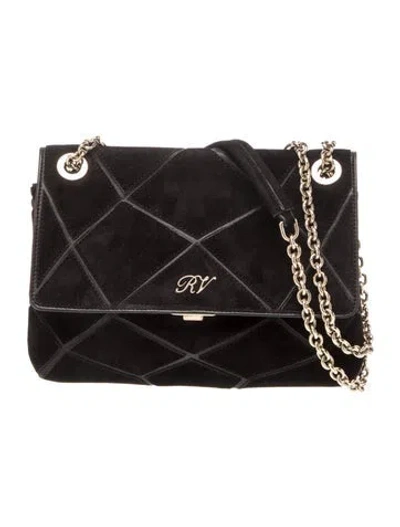Pre-owned Roger Vivier Suede Shoulder Bag In Black