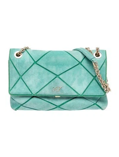 Pre-owned Roger Vivier Suede Shoulder Bag In Blue