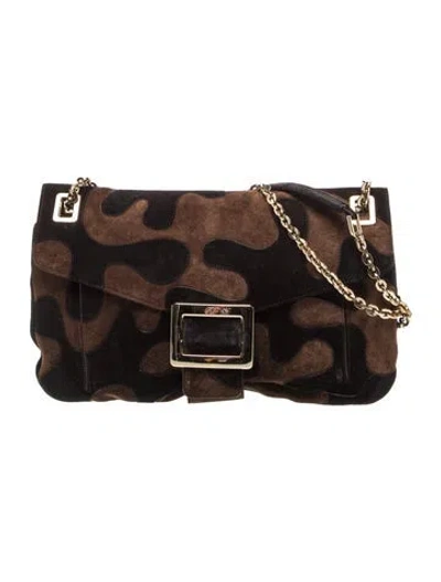 Pre-owned Roger Vivier Suede Shoulder Bag In Brown