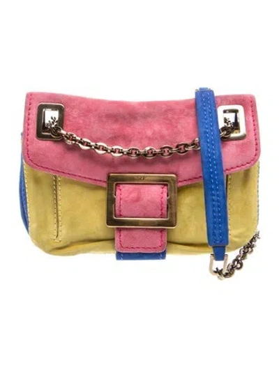 Pre-owned Roger Vivier Suede Shoulder Bag In Multi