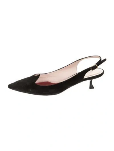 Pre-owned Roger Vivier Suede Slingback Pumps In Black