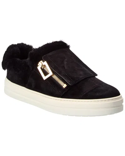 Roger Vivier Suede Sneaker In Black