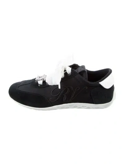 Pre-owned Roger Vivier Suede Sneakers In Black