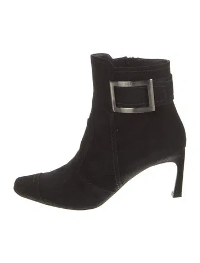 Pre-owned Roger Vivier Suede Sock Boots In Black