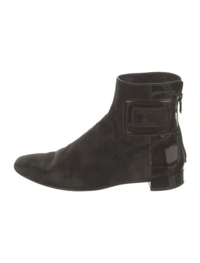 Pre-owned Roger Vivier Suede Sock Boots In Brown