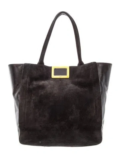 Pre-owned Roger Vivier Suede Tote In Black