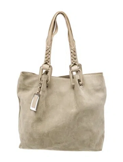 Pre-owned Roger Vivier Suede Tote In Neutral